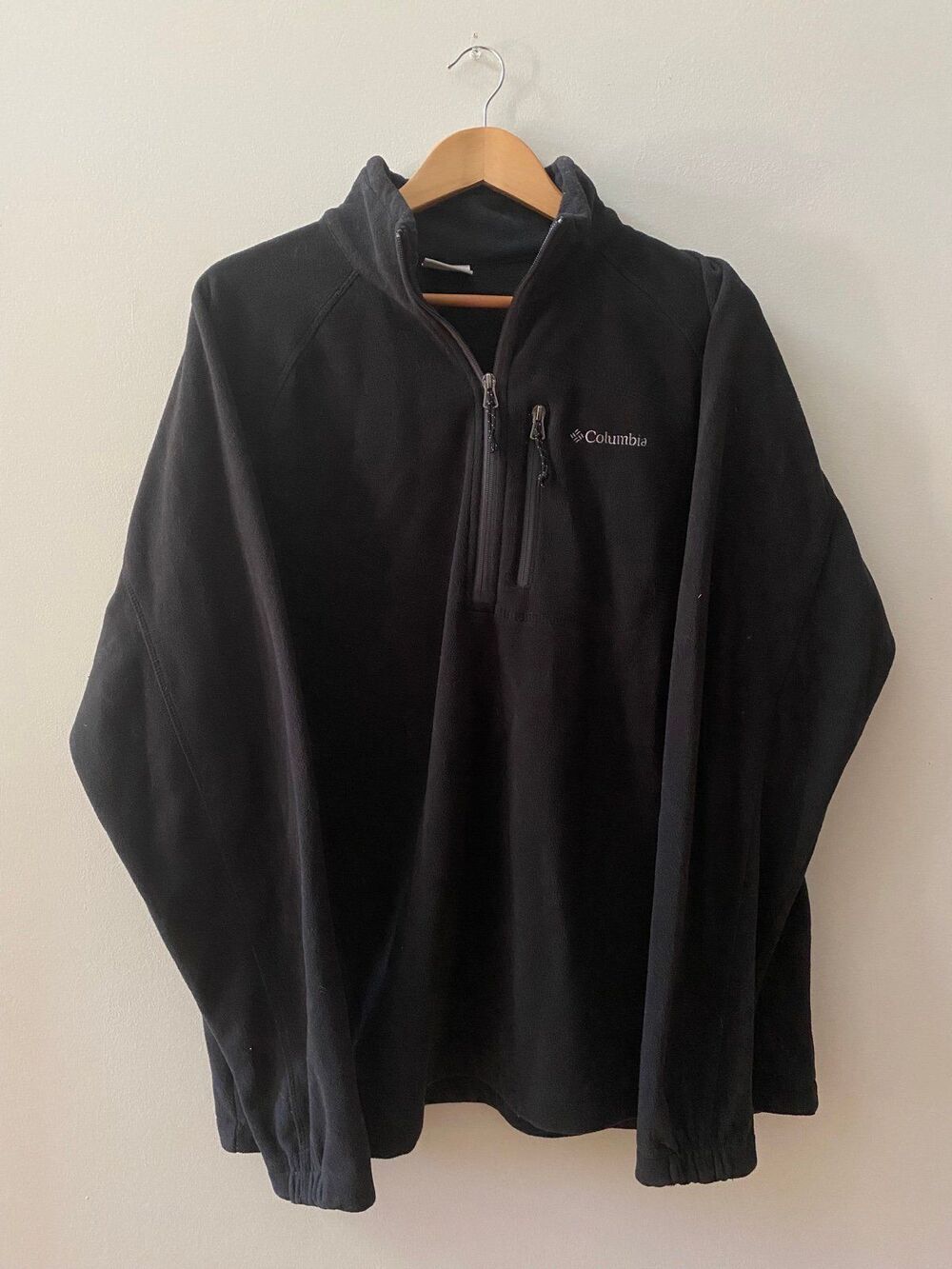 Columbia Men's XL Black Fleece 1/4 Zip Pullover Jacket
